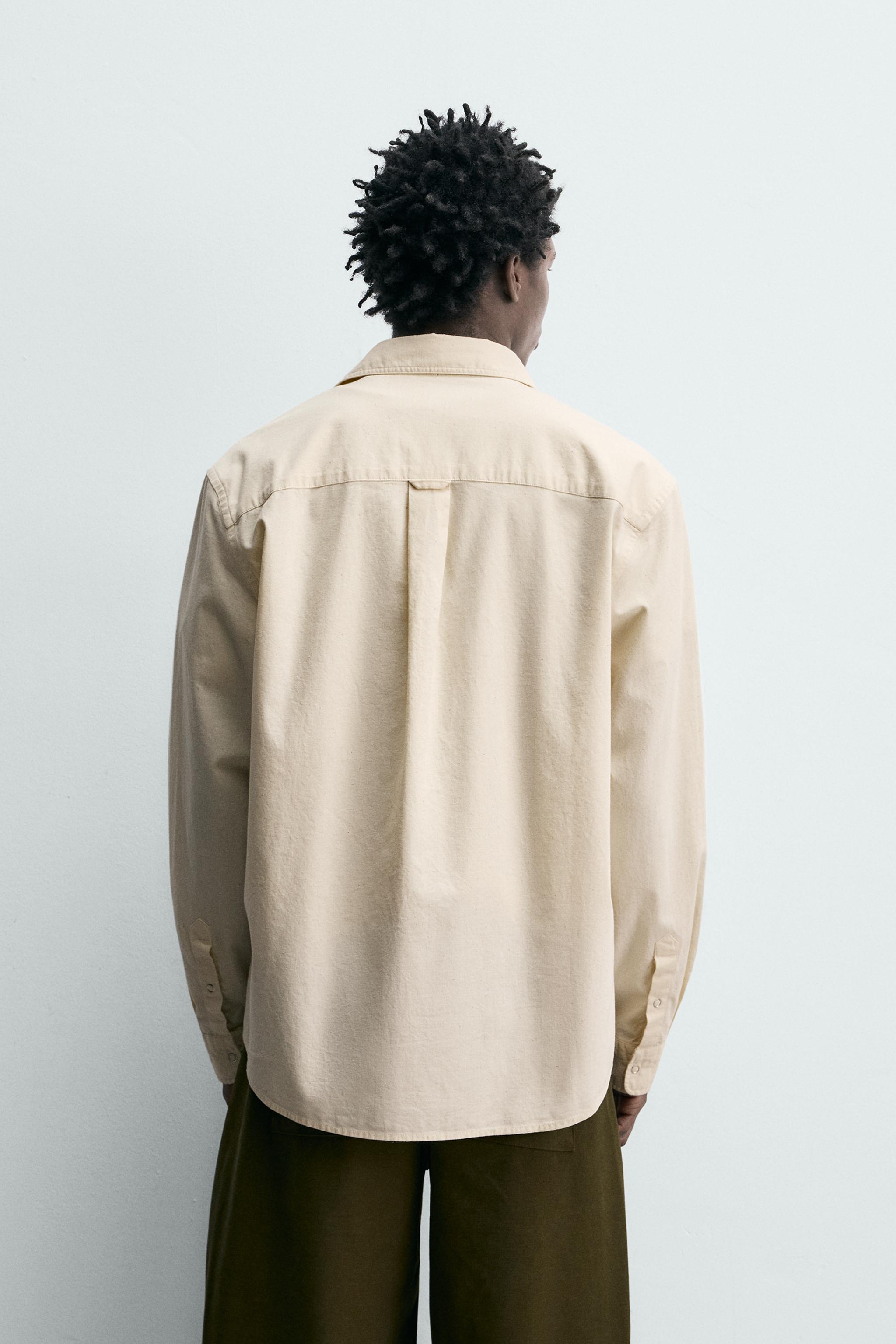 REGULAR FIT TEXTURED COTTON SHIRT